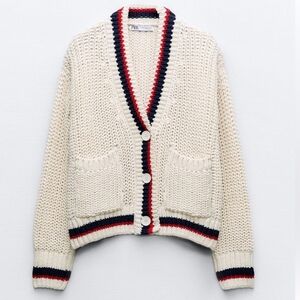 Zara Knit Sweater with Piping Medium